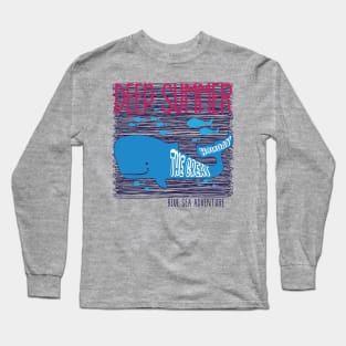 Summer Holiday Blue Sea Adventure With Whale Long Sleeve T-Shirt